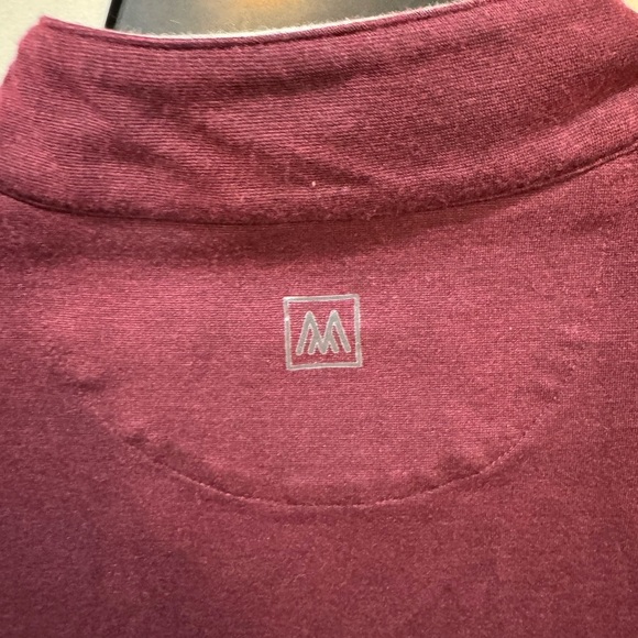 Mizzen &‎ Main Men's Pro Flex Quarter 1/4 Zip Burgundy Heather, Medium - Picture 7 of 8